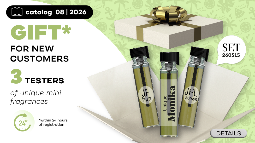 Super Bonus for New Customers in the period! Testers of 3 exclusive fragrances mihi!
